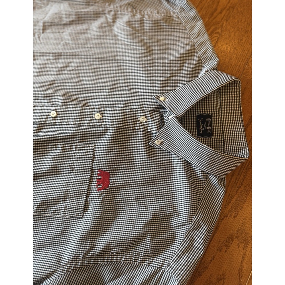 Gitman Bros Shirt Mens XXL Grey Gingham Check LS Button USA Alabama Crimson Tide